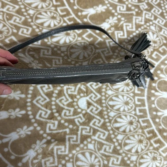 Micheal Kors Grey Metallic Wristlet- Bag - Picture 6 of 10